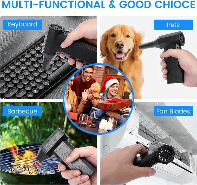 Alt view image 6 of 6 - Compressed Air Duster 3-Gear Electric Air Duster Rechargeable Super Power Air Blower with Brushless Motor Mini Blower for Computer Keyboard Car House Office Outdoor PC