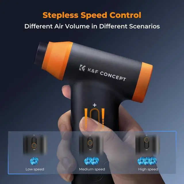 Alt view image 5 of 7 - 14 in 1 Compressed Air Duster Stepless Adjustable 150000RPM Electric Air Duster Adjustable&Portable Air Blower for Deep Clean Computer Keyboard Car Home- Replace Compressed Air Cans