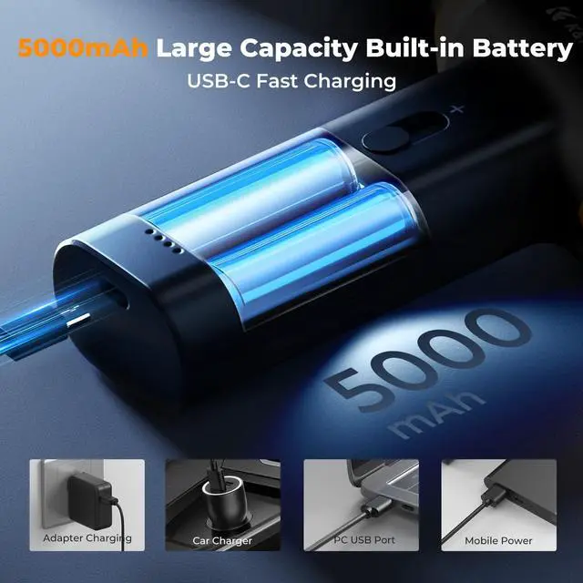 Alt view image 6 of 7 - 14 in 1 Compressed Air Duster Stepless Adjustable 150000RPM Electric Air Duster Adjustable&Portable Air Blower for Deep Clean Computer Keyboard Car Home- Replace Compressed Air Cans