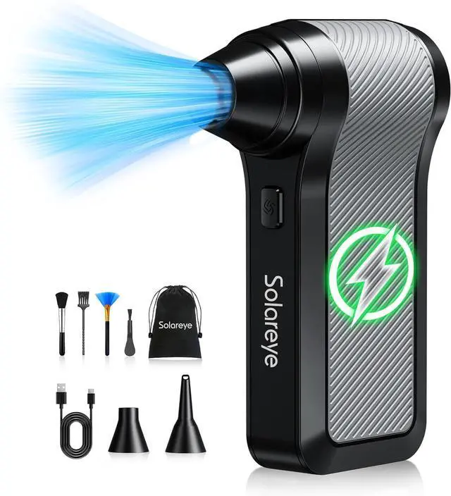 Main image of Compressed Air Duster-3-Gear Adjustable Electric Air Duster Rechargeable Cordless Air Blower with Brushless Motor Powerful Air Duster for Keyboard PC Air Bed and Home Cleaning