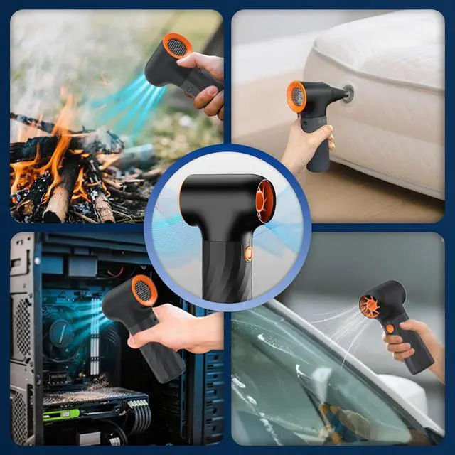 Alt view image 3 of 7 - Compressed Air Duster High-Speed 130 000 RPM Electric Air Duster 3 Gear Portable Mini Turbo Fan Rechargeable Cordless Air Blower with Non-Slip Handle Jet Dry Blower for Keyboard PC Car Cleaning