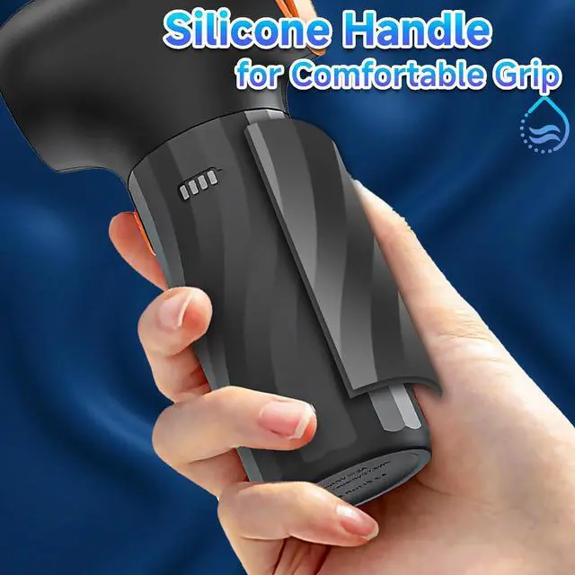 Alt view image 6 of 7 - Compressed Air Duster High-Speed 130 000 RPM Electric Air Duster 3 Gear Portable Mini Turbo Fan Rechargeable Cordless Air Blower with Non-Slip Handle Jet Dry Blower for Keyboard PC Car Cleaning