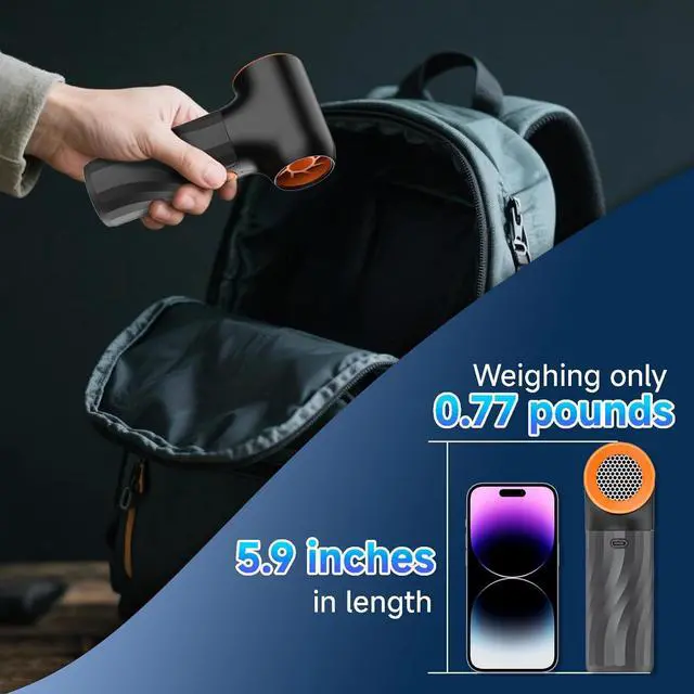 Alt view image 7 of 7 - Compressed Air Duster High-Speed 130 000 RPM Electric Air Duster 3 Gear Portable Mini Turbo Fan Rechargeable Cordless Air Blower with Non-Slip Handle Jet Dry Blower for Keyboard PC Car Cleaning