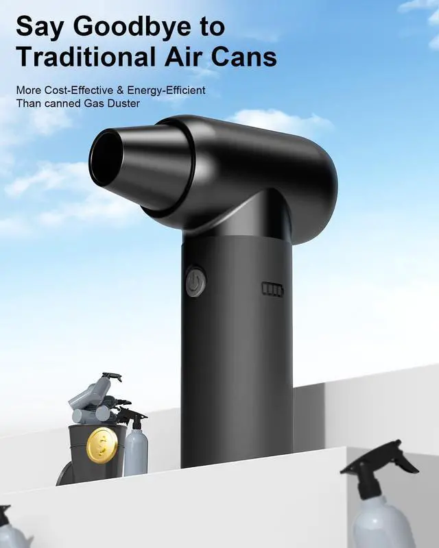 Alt view image 2 of 7 - Compressed Air Duster-3 Gears 180000RPM Electric Air Duster for Deep Cleaning Keyboard&PC-Adjustable Rechargeable Cordless Jet Dry Blower Air Blower for Home and Car-Replaces Compressed Air Cans