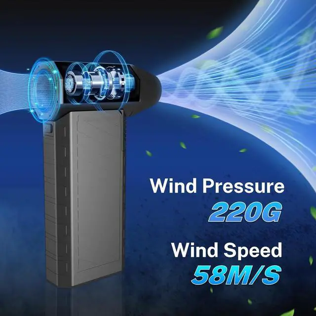 Alt view image 3 of 7 - Compressed Air Duster Turbo Jet Fan 180000RPM Mini Air Duster Blower High Speed Fan 3 Adjustable Rechargeable Cordless Air Broom for Home Outdoor Dust Removal