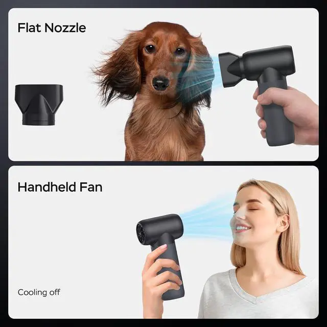 Alt view image 5 of 7 - Compressed Air Duster 180000RPM Electric Duster Air Blower Cordless Rechargeable Mini Dust Blower 3 Gear Jet Fan for PC Keyboard Computer Car Outdoor House Cleaning-Black