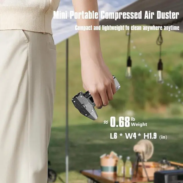 Alt view image 7 of 7 - Compressed Air Duster Electric air duster-4-Gear Adjustable Dust Blower for Computer Keyboard Outdoor House and Car Powerful Dust Cleaner for Keyboard