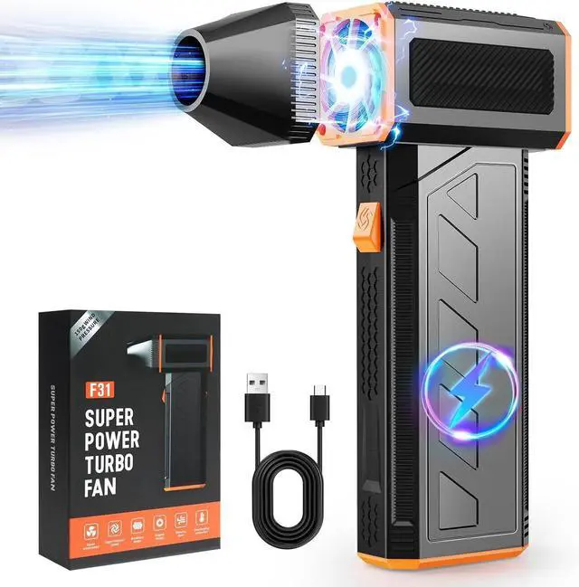 Main image of Electric Compressed Air Duster 130000RPM Super Power Turbo Jet Dry Violent Fan Mini Handheld Dust Leaf Car Snow Blower Rechargeable Refillable Computer Keyboard PC Electronic Duster Pressurized Air