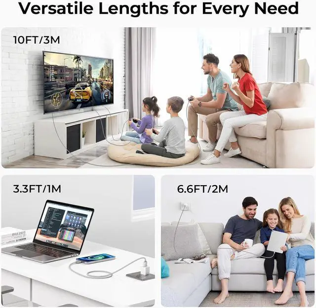 Alt view image 2 of 7 - Basesailor for iPhone 17 16 Pro Max Charger Cord,USB to USB C Cable 6.6FT/2Pack,Type C Charging Power Cord for Apple 15 iPad 10 Air 4 5,Samsung Galaxy S25 S24 S23 S22 Plus Ultra,A52 A53 A54,Pixel 9 8