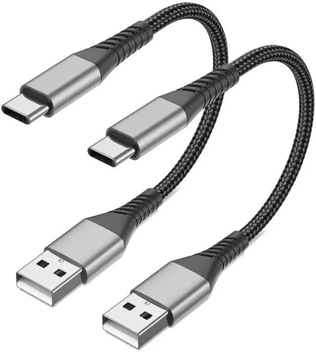 Main image of 6 inch Short USB C Cable Fast Charging 2 Pack 0.5ft USB A to USB C Cable Short USBC Cable Braided 3A USB Type C Cable for iPhone 15 16 Pro Max  Galaxy S24 S23 Google Pixel iPad