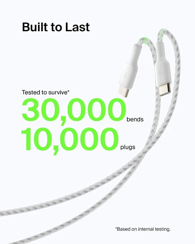 Alt view image 4 of 7 - USB A to USB C 15W Braided Cable 3.3ft iPhone Charger Cord