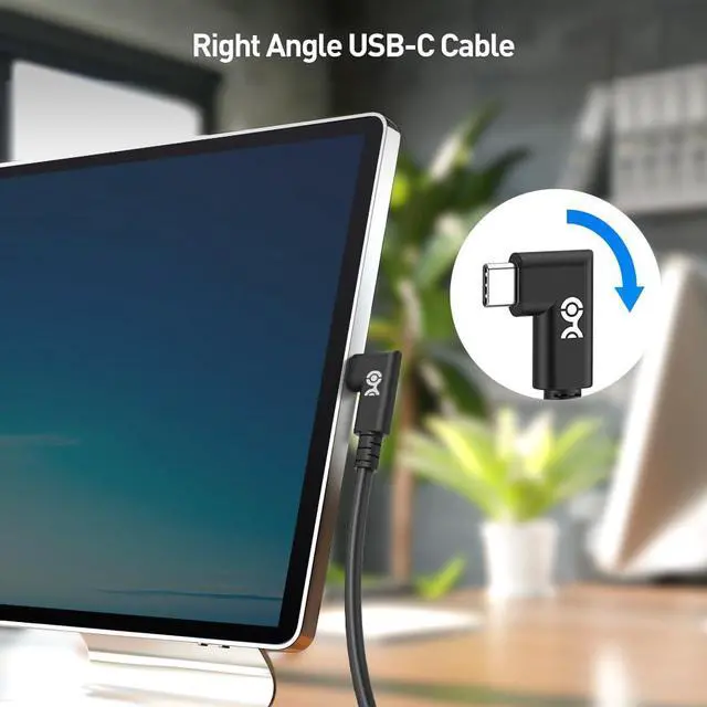 Alt view image 3 of 7 - [USB-IF Certified] 20Gbps Right Angle USB 4 Cable 6.6ft Supports Up to [8K@30Hz / 4K@120Hz Video 240W Charging 20Gbps Data Transfer] Compatible with Thunderbolt 4 Cable MacBook XPS