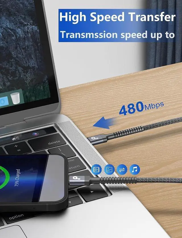 Alt view image 4 of 7 - USB C Cable 10FT 2Pack Long USB A to USB C Charger Cable Type C Cable 3A Fast Charging Upgraded Extra Durable Braided USBC Cord Compatible with iPhone 16 15 Pro Max/ Galaxy S23/LG and More