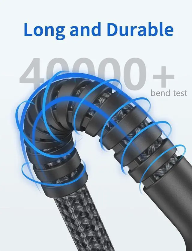 Alt view image 5 of 7 - USB C Cable 10FT 2Pack Long USB A to USB C Charger Cable Type C Cable 3A Fast Charging Upgraded Extra Durable Braided USBC Cord Compatible with iPhone 16 15 Pro Max/ Galaxy S23/LG and More