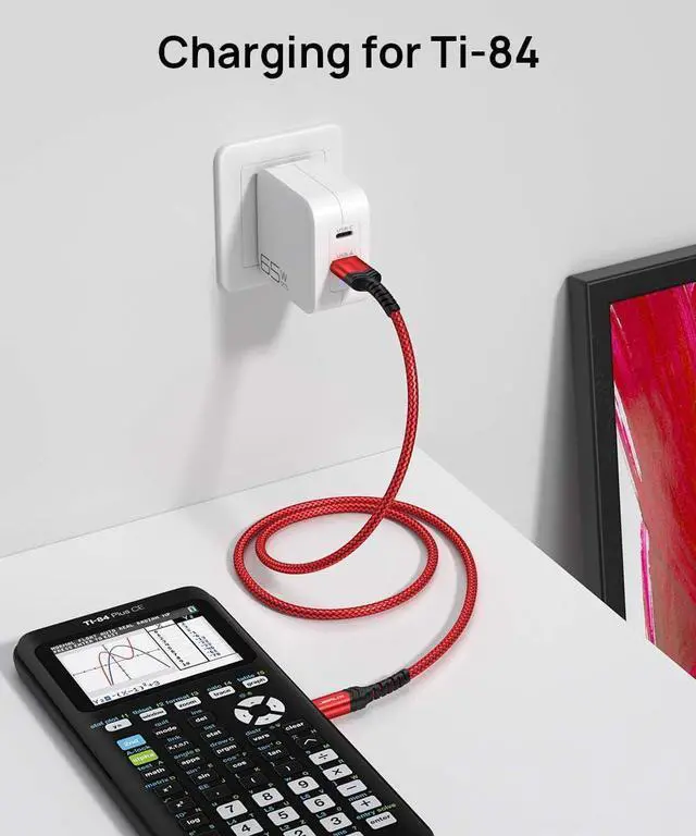 Alt view image 6 of 7 - Mini USB Cable[2-Pack 3.3ft+6.6ft] USB 2.0 Type A to Mini B Fast Charging Braided Cord Compatible with Blue Yeti Microphone Garmin Nuvi GPS 50 55 Ti-84 Plus CE Canon Rebel t7 Camera Gopro Red