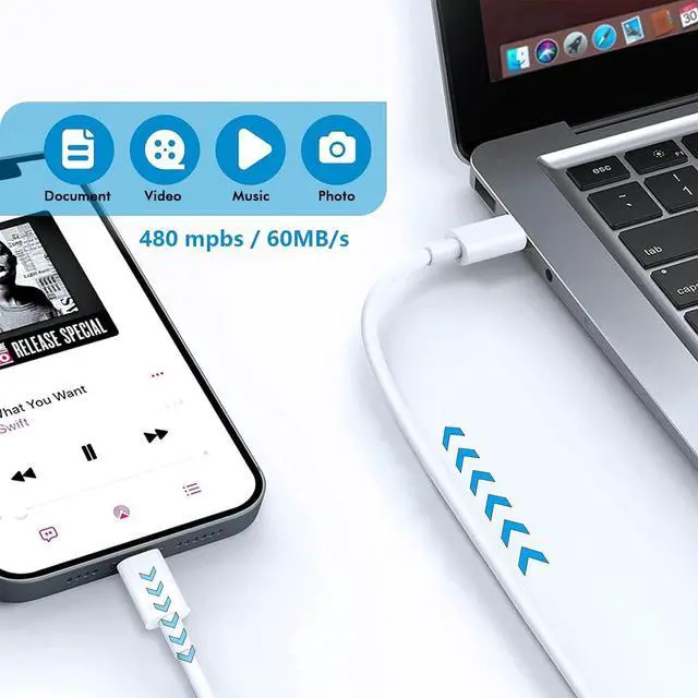 Alt view image 5 of 7 - USB C Charger for  iPad Pro Charger Fast Charging iPad 10th Gen 13 12.9 11 10.9 8.3-inch (2025 2024 2022 2021 2020 2018 A17 A16 M4 M3 M2) Type C to C 6ft Cable 20w USB C Block White 2-Pack