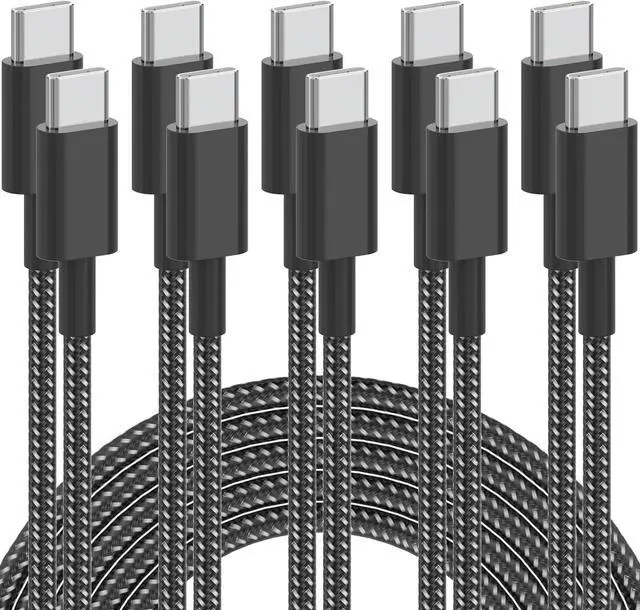 Main image of USB C Cable 5Pack 6FT USB C to USB C Cable 60W(3A) Nylon Braided Type C Fast Charging Cord for iPhone 16/16 Plus/16 Pro Max/15/15 Plus/15 Pro Max MacBook Pro iPad Pro Air  S24/S24 Ultra/S23