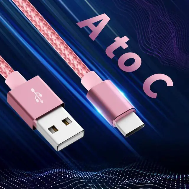 Alt view image 5 of 7 - USB to USB C Cable (5-Pack 3/3/6/6/10FT) USB A to Type C Cable Fast Charging Nylon Braided Sync Transfer Cord USB C Charger for Phone 16/15/iPad Galaxy S/Note/A Pixel and More