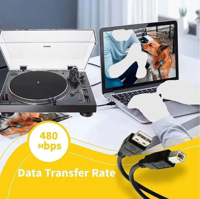 Alt view image 5 of 6 - USB A to B Printer Cable High Speed Transfer Scanner Printer Cord Compatible for HP Canon  Epson Brother Lexmark Xerox  Piano DAC Etc (6-Feet)