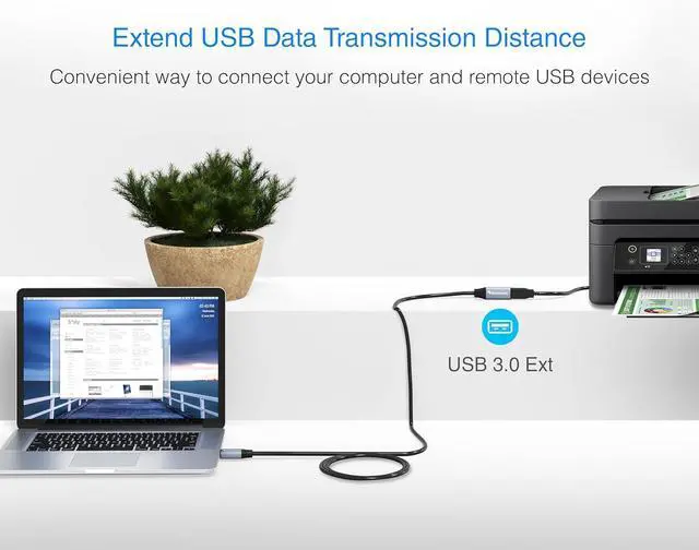 Alt view image 4 of 7 - USB 3.0 Extension Cable (6FT 5 Gbps Type A Male to Female Adapter Cord) - Long USB Repeater Extender for VR Headset Printer Hard Drive Flash Drive Keyboard Mouse Xbox