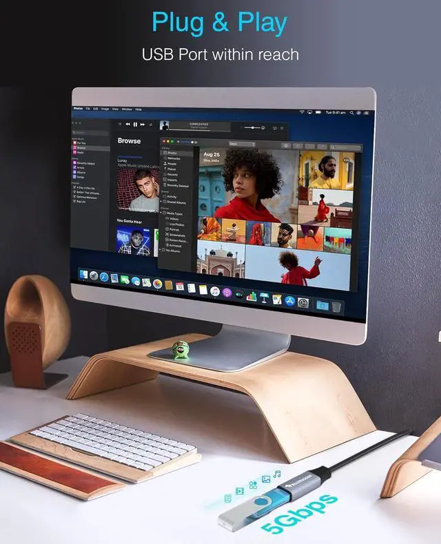 Alt view image 5 of 7 - USB 3.0 Extension Cable (6FT 5 Gbps Type A Male to Female Adapter Cord) - Long USB Repeater Extender for VR Headset Printer Hard Drive Flash Drive Keyboard Mouse Xbox