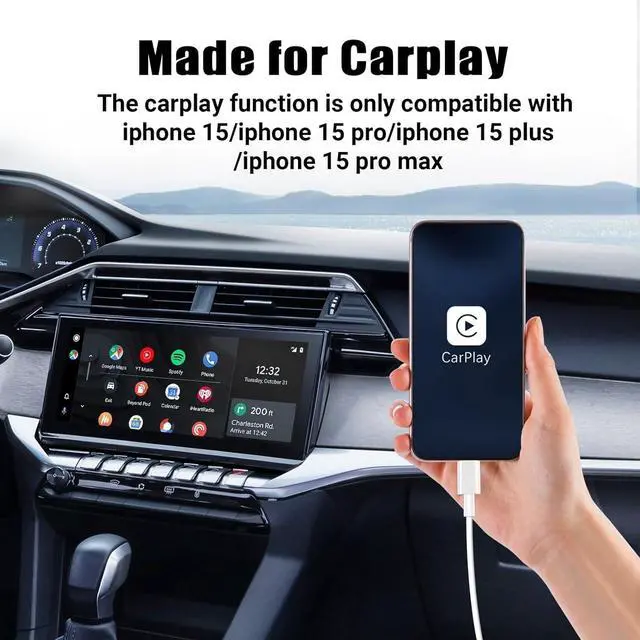 Alt view image 2 of 7 - 2Pack 3ft Car Carplay Cable for  iPhone 17 Pro Max/17 Air/16 Pro/15 Plus/15 USB A to USB C Carplay Charger Cord iPad Pro 12.9/11 10th Air 5th/ 4th iPad mini 6th Gen Car Charging Cable 3 Feet