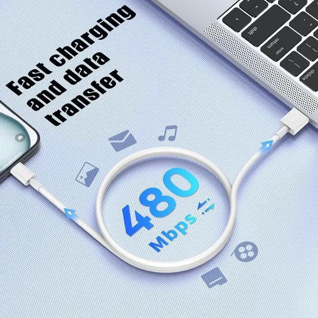 Alt view image 4 of 7 - 2Pack 3ft Car Carplay Cable for  iPhone 17 Pro Max/17 Air/16 Pro/15 Plus/15 USB A to USB C Carplay Charger Cord iPad Pro 12.9/11 10th Air 5th/ 4th iPad mini 6th Gen Car Charging Cable 3 Feet