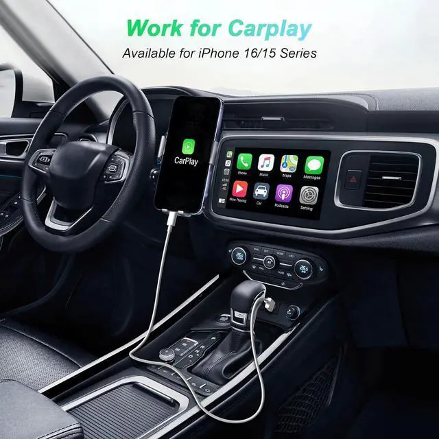 Alt view image 2 of 7 - USB to USB C Cable 6ft 2Pack for iPhone 15/16 Charger Cord Car Carplay Cable Fast Charging Compatible for  16 Pro Max/15 Plus/for IPad Pro 12.9/11/Air 5th/4th Mini Gen Type C Charge 6 Foot