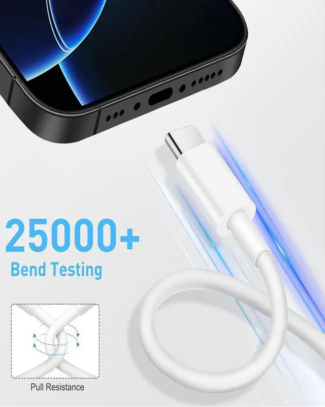 Alt view image 6 of 7 - Car Carplay Cable for iPhone 16/15 Pro Max/Plus/16e USB C Charger Cord 2Pack USB A to USB C Cable for iPad Pro 13/12.9/11 inch iPad Air M3 M2 5th/4th Mini 7th/6th Gen Car Charger Charging Cord 3FT