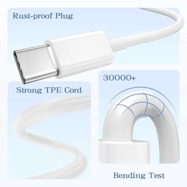 Alt view image 5 of 7 - Car Carplay Cable for iPhone 16/15 iPhone 16/15Pro 16/15 Pro Max 16/15 Plus USB A to USB C Cable for  Carplay USB-C Car Charger for iPad Pro iPad Air 5th 4th Mini 6th Type C Cord 3FT-White