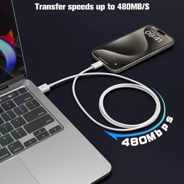 Alt view image 7 of 7 - Car Carplay Cable for iPhone 16/15 iPhone16/15 Plus 16/15Pro16/15Pro Max charger USB A to USB C for Carplay USB C Cord iPad USB C Cable 10th iPad Air Car Charger Cable Cord Replacement 3FT (White)
