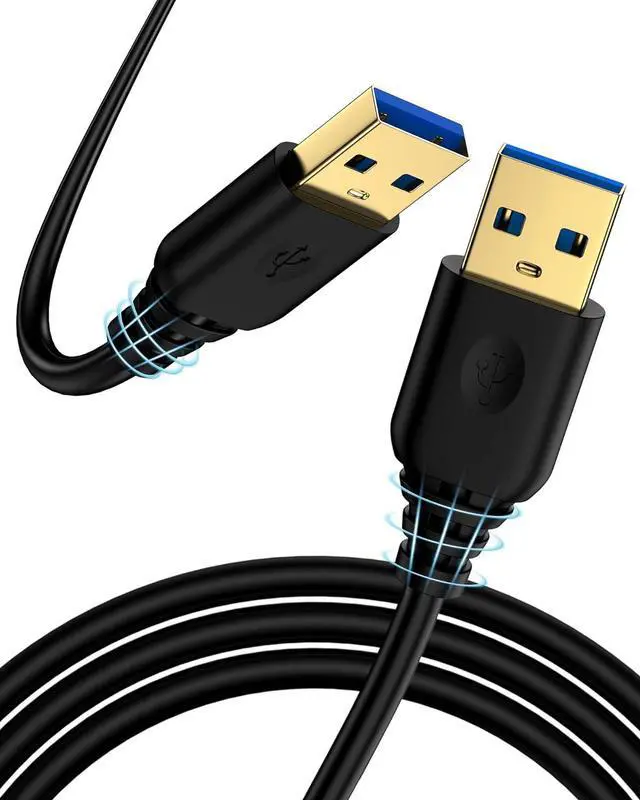 Main image of USB A to USB A Cable 6FT USB 3.0 Type A to A Male Cable Double Sided USB Cord for Data Transfer Compatible with External Hard Drives Laptops Cooling Pad/Fan Printer  Speaker DVD Player USB Hub