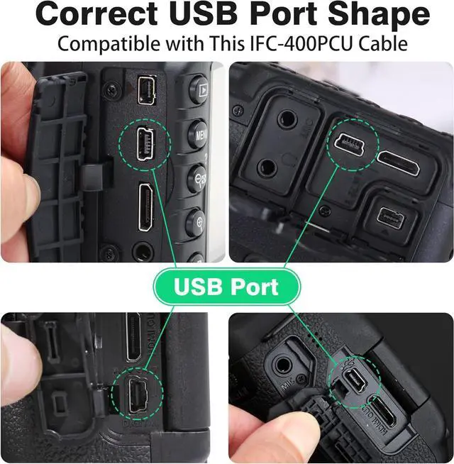 Alt view image 3 of 7 - 2 Pack 6.6ft Camera IFC-400PCU USB Data File Transfer AV Out Digital Cable Cord for Canon Rebel EOS T1i T2i T3 T3i T4i T5 T5i T6 T6i T6s T7i PowerShot/DSLR Cameras & Vixia Camcorders Black