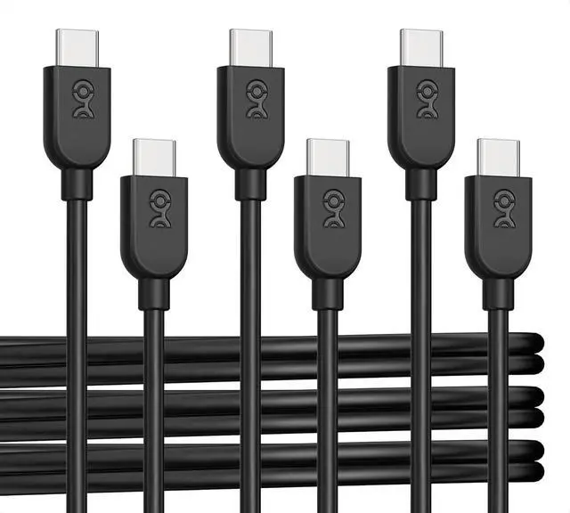 Main image of 3-Pack Extreme Flexible USB C Charging Cable 3ft in Black Up to [60W Charging 480Mbps]  CarPlay Android Auto USB C Charger Cable for iPhone 16/15 Galaxy S24 iPad Pro