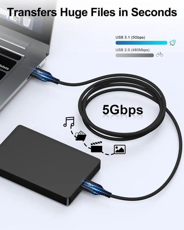 Alt view image 3 of 7 - USB to USB Cable 6ft Male to Male USB A To USB A Cable for WD Hard Drives PC Mac Laptop PS4 Xbox - USB 3.0 Type A Impresora Long Usba to Usba Cord High-Speed Data Transfer Cable 6 Foot