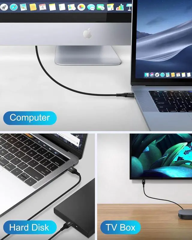 Alt view image 7 of 7 - USB to USB Cable 6ft Male to Male USB A To USB A Cable for WD Hard Drives PC Mac Laptop PS4 Xbox - USB 3.0 Type A Impresora Long Usba to Usba Cord High-Speed Data Transfer Cable 6 Foot