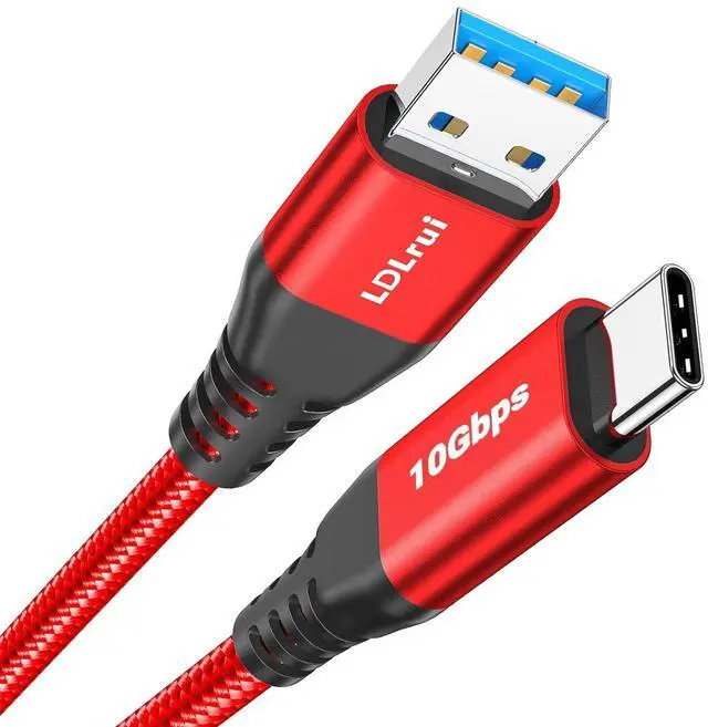 Main image of USB-C Data Cable 10Gbps [6ft Red] Android Auto USB 3.2 Gen 2 USB A to USB C Data Transfer Cord Type C 3.1A Fast Charging for  Galaxy S24/S23/S22/S21 iPhone 16/15 Pro Max CarPlay Pixel 9