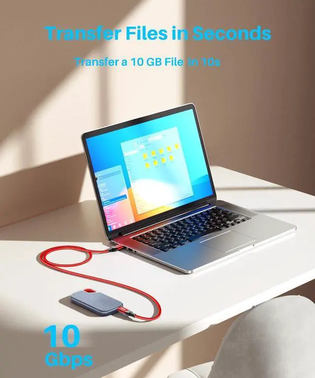 Alt view image 2 of 7 - USB-C Data Cable 10Gbps [6ft Red] Android Auto USB 3.2 Gen 2 USB A to USB C Data Transfer Cord Type C 3.1A Fast Charging for  Galaxy S24/S23/S22/S21 iPhone 16/15 Pro Max CarPlay Pixel 9