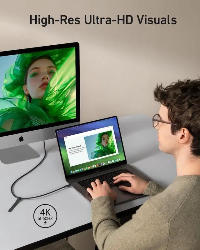 Alt view image 4 of 7 - USB 4 Gen 2 Cable 20 Gbps Data Transfer 4K HD Display 240W 3FT Bio-Based Charging USB C to Type C Cable for iPhone 16 Series USB-C Laptops and More