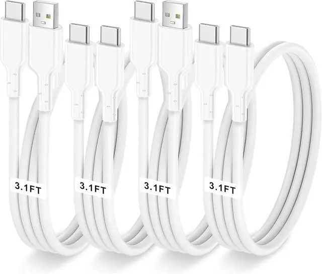 Main image of 4 Pack Charging Cable 60W 3.1FT(2 Pack USB to USB C Cable and 2 Pack USB C to USB C Cable) Type C 60W Fast Charging Cable for iPhone iPad AirPods MacBook  Moto and More(White)