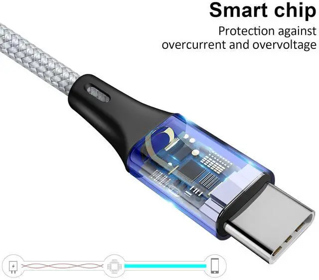 Alt view image 5 of 7 - USB C Splitter Multi Charging Cable USB A/C to USB C PD & QC 3.1A Fast Charging[2Pack 4Ft] 4 in 2 Multi Charger Cord with 4 Type-C Connectors Compatible with Cell Phones Tablets and More