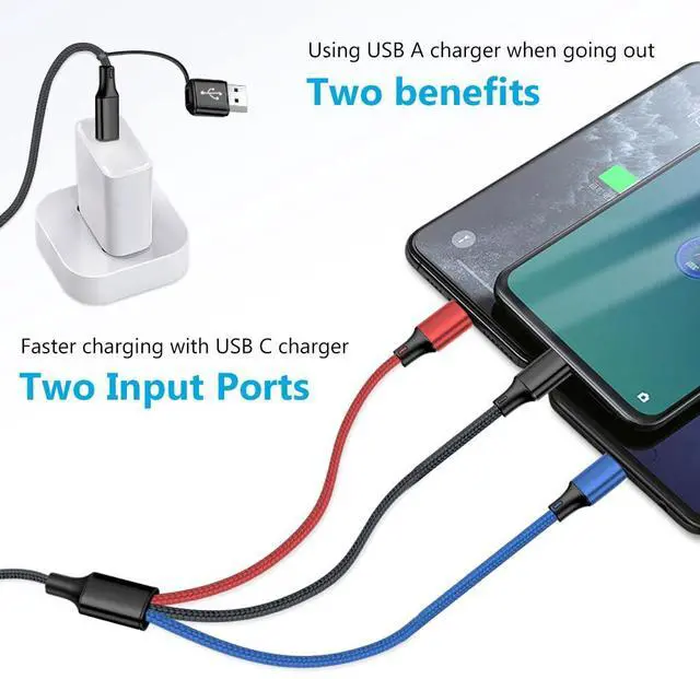 Alt view image 3 of 7 - Portable 3 in 2 Multi Charging Cable for  Watch Charger Fast Charging for iWatch & iPhone Charger Compatible with iWatch Ultra/Series 10/9/8/7/6/SE2/5/4/3/2 & iPhone 16/15/14/Galaxy-4FT