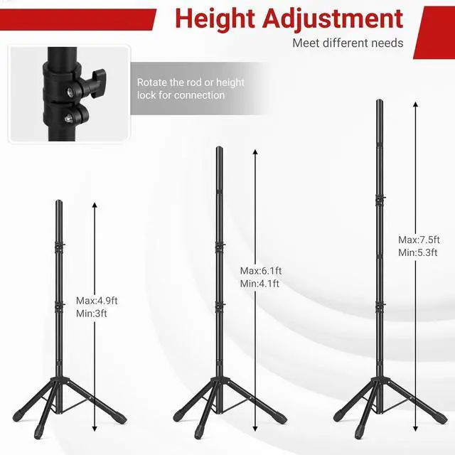 Alt view image 3 of 7 - Backdrop Stand Adjustable 10x7.5 FT Background Stand Backdrop for Parties Photo Video Studio Portable Photography Backdrop Stand with Carrying Bag 6 Backdrop Clamps and 2 Stand Bags