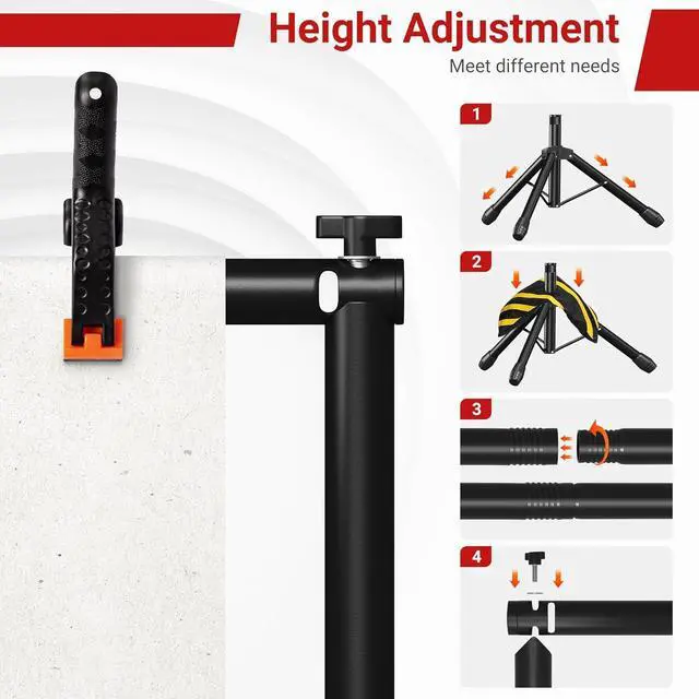 Alt view image 5 of 7 - Backdrop Stand Adjustable 10x7.5 FT Background Stand Backdrop for Parties Photo Video Studio Portable Photography Backdrop Stand with Carrying Bag 6 Backdrop Clamps and 2 Stand Bags