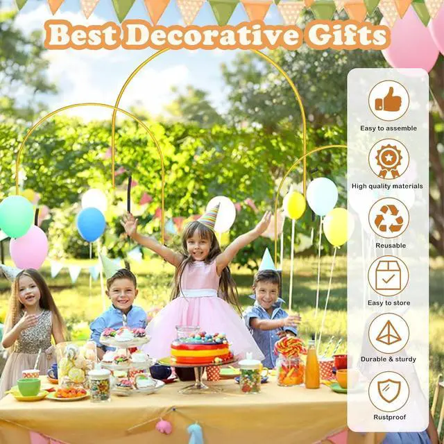 Alt view image 6 of 7 - Arch Backdrop Stand Gold Metal Balloon Arch Stand Set of 3 (7.2FT/6.6FT/6FT) for Wedding Ceremony Birthday Party Baby Shower Graduation Ceremony Photo Backdrop Other Occasions Decoration
