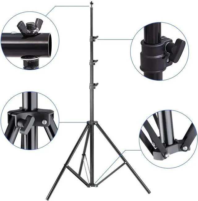 Alt view image 4 of 7 - 10x 8.5 ft Photo Backdrop Stand Adjustable Photography Background Support System Stand for Photo Video Studio with Carrying Bag Clips Clamps