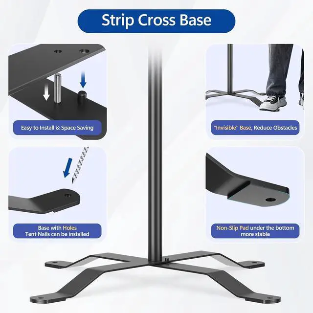 Alt view image 4 of 7 - Backdrop Stand 10x8.5FT Photo Studio Adjustable&Lockable Background Stand Support kit with Cross Base for Photography Parties Wedding Outdoors (with 8 Tent Nails 2 Water Bag 4 Clamps)