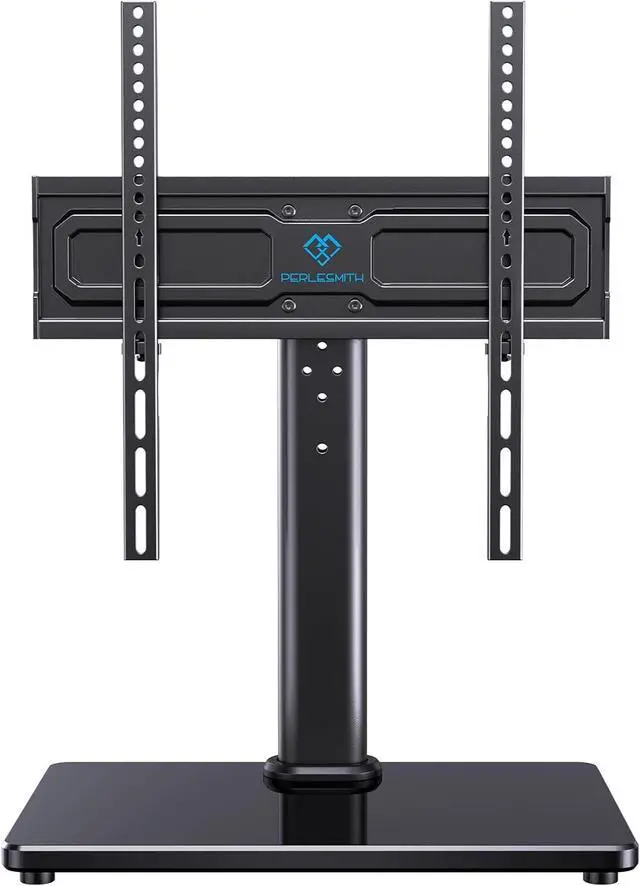 Main image of PERLESMITH Universal Swivel TV Stand for 24-60 inch TVs up to 99 lbs, 8 Height Adjustable Table Top TV Stand, TV Base Stand with Tempered Glass Base, Max VESA 400x400mm, PSTVS33