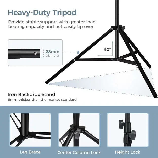 Alt view image 3 of 6 - Backdrop Stand 10x7ft Adjustable Photo Backdrop Stand Kit Photography Backdrops with 4 Crossbars Photo Studio Adjustable Background Stand for Parties/Wedding