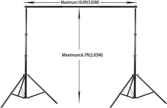 Alt view image 3 of 7 - Photo Video Studio 10 Ft Adjustable Background Stand Backdrop Support System Kit with Photography Background Holder Carry Bag